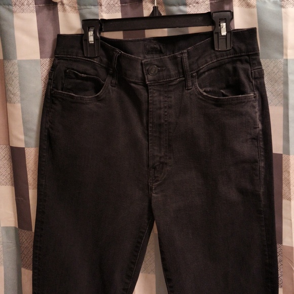 FINAL PRICE MOTHER stunner zip ankle fray black jeans Size 28 - Picture 9 of 16